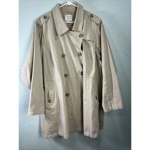 Torrid Womens Double Breasted Twill Trench Coat Khaki Classic Jacket 6x No Belt